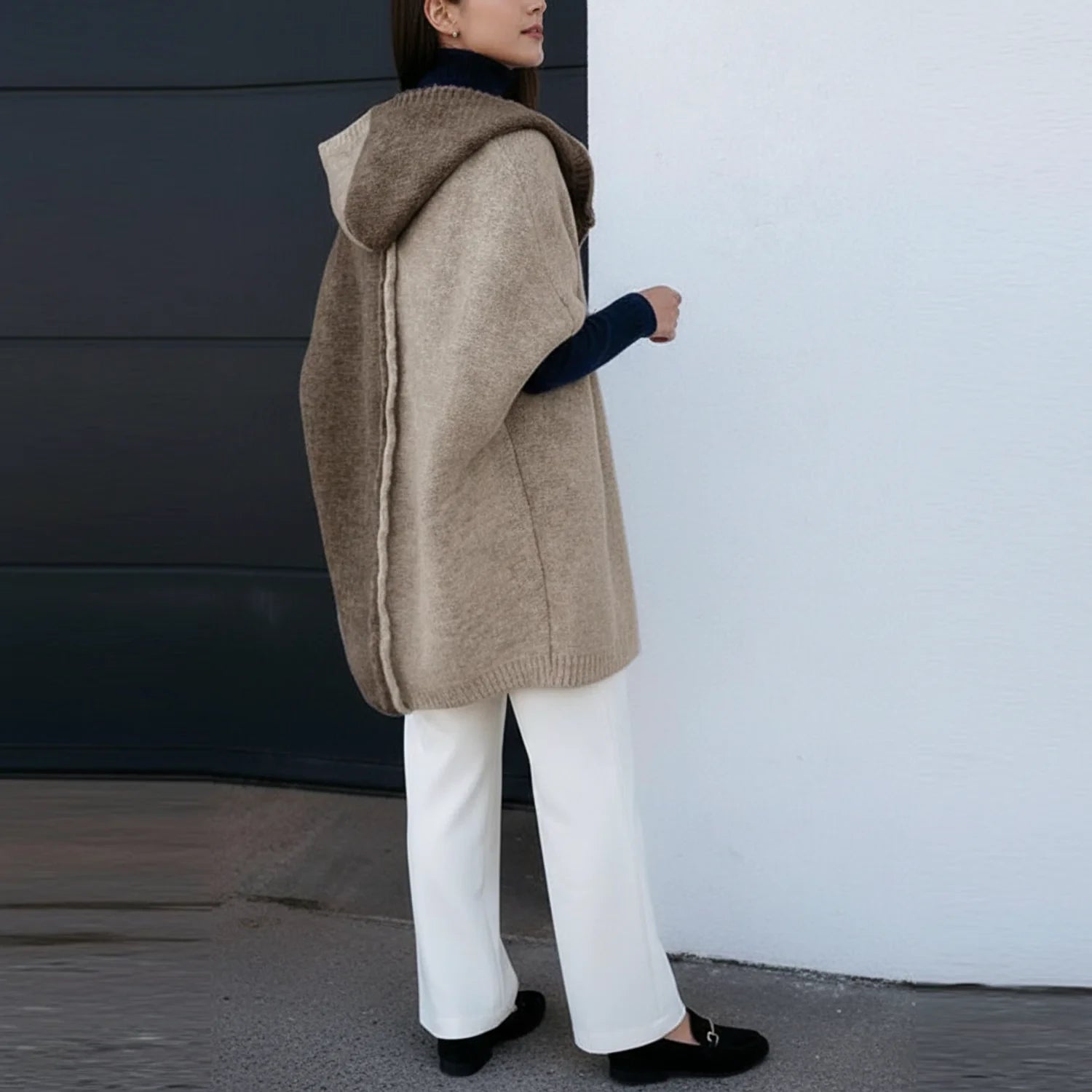 Cardigan Femme Long à Capuche en Tricot Coloré 1