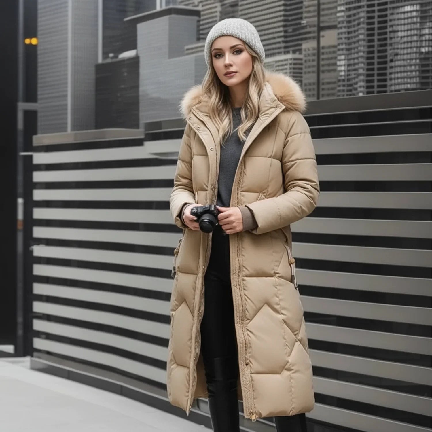 Doudoune Longue à Capuche pour Femme 9