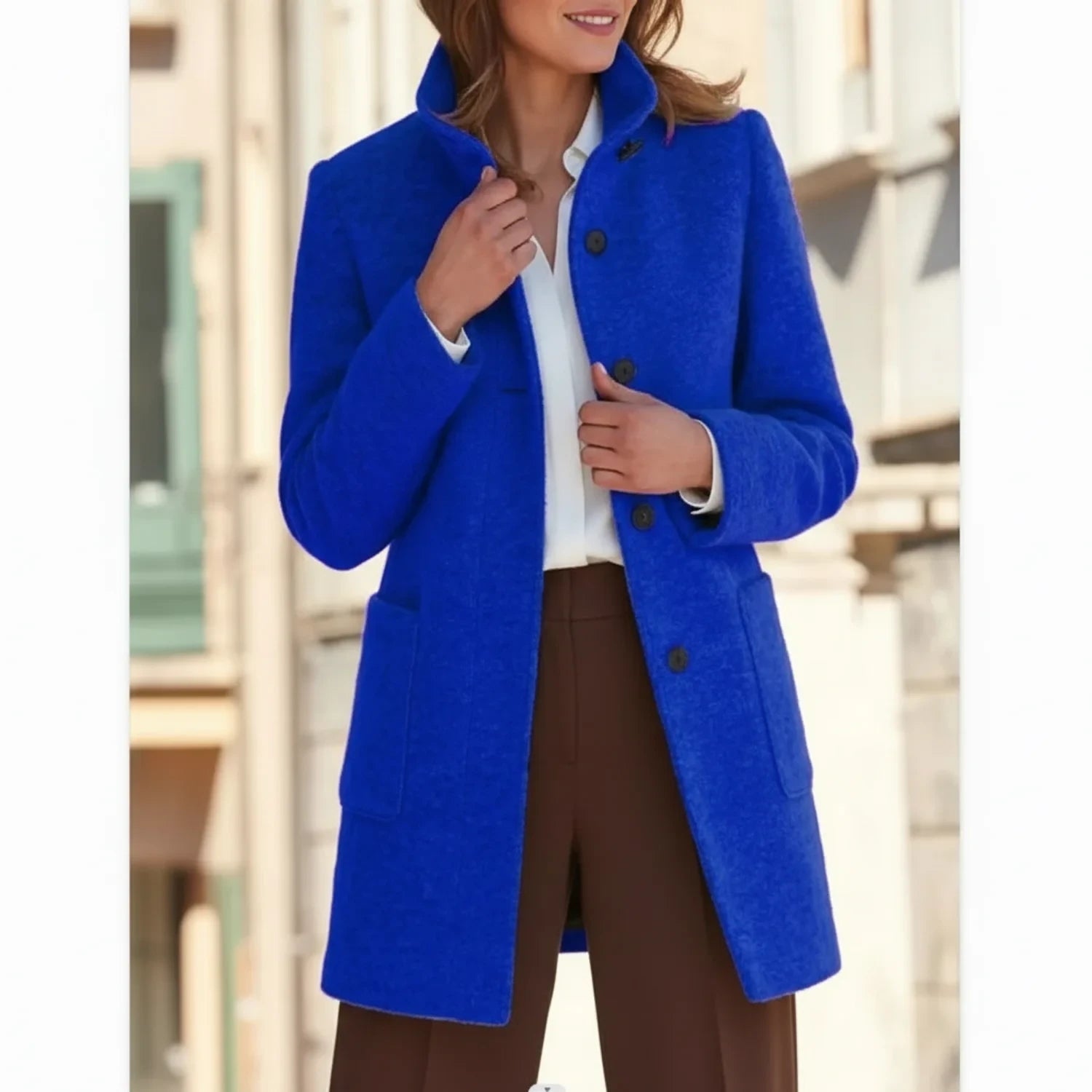 Manteau Femme Mi-Long en Laine Classique Hiver 5