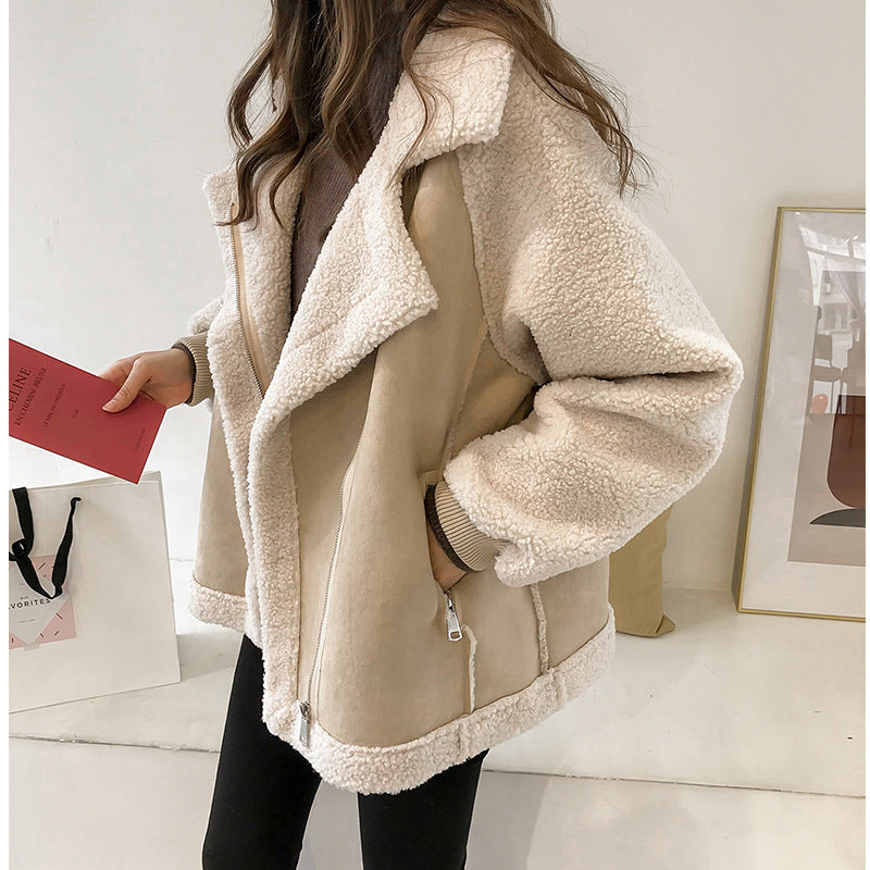 Manteau Femme Surdimensionné en Fausse Peau de Mouton 0