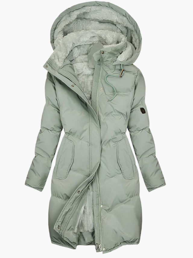 Manteau Long Matelassé à Capuche pour Femme 0