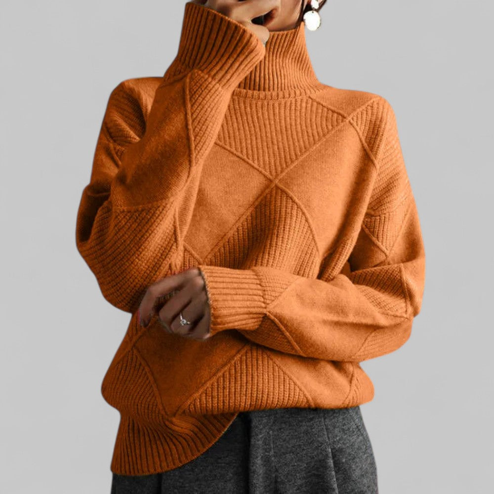 Pull Femme Oversized à Col Roulé en Hiver 8