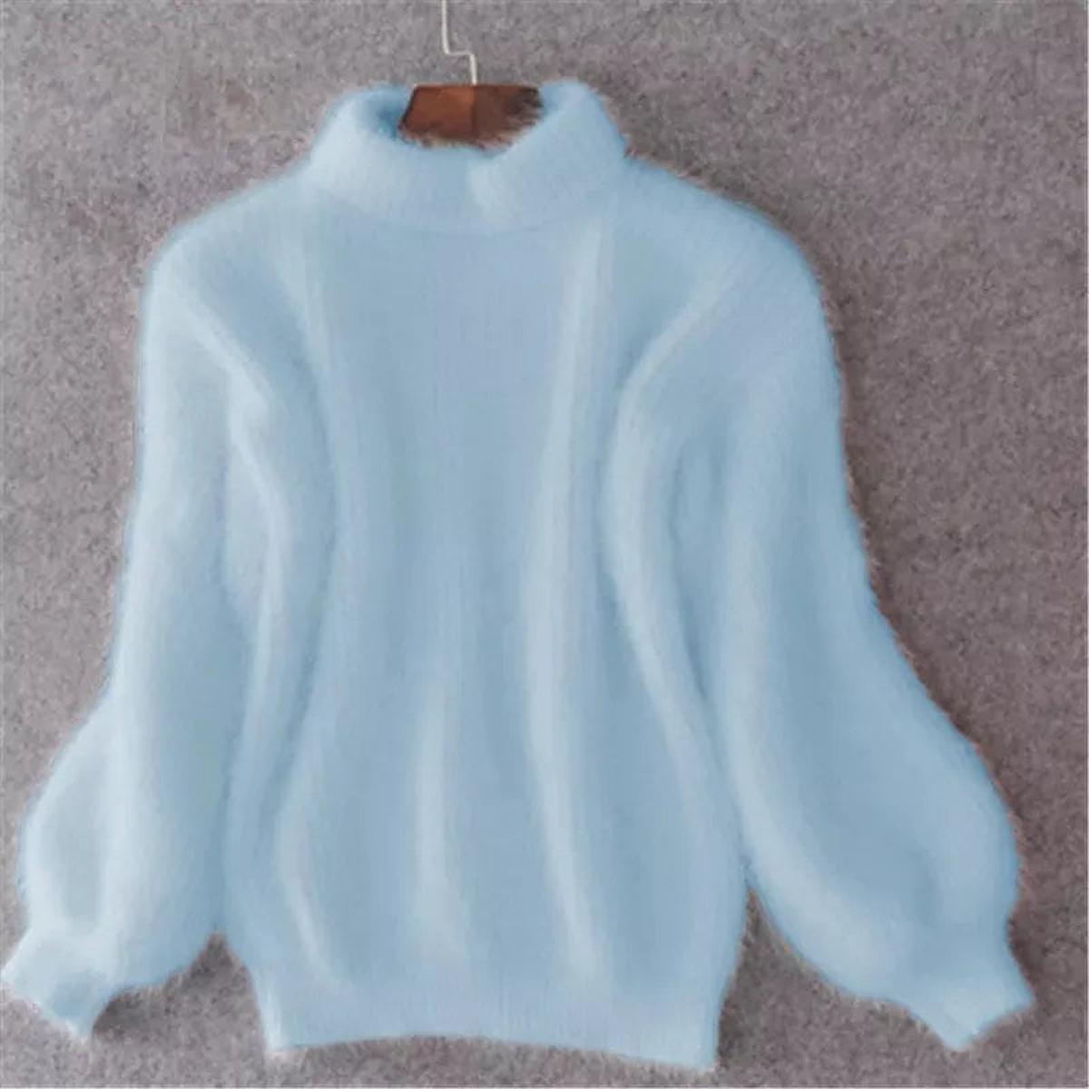 Pull Femme en Tricot Chaud à Col Haut 0