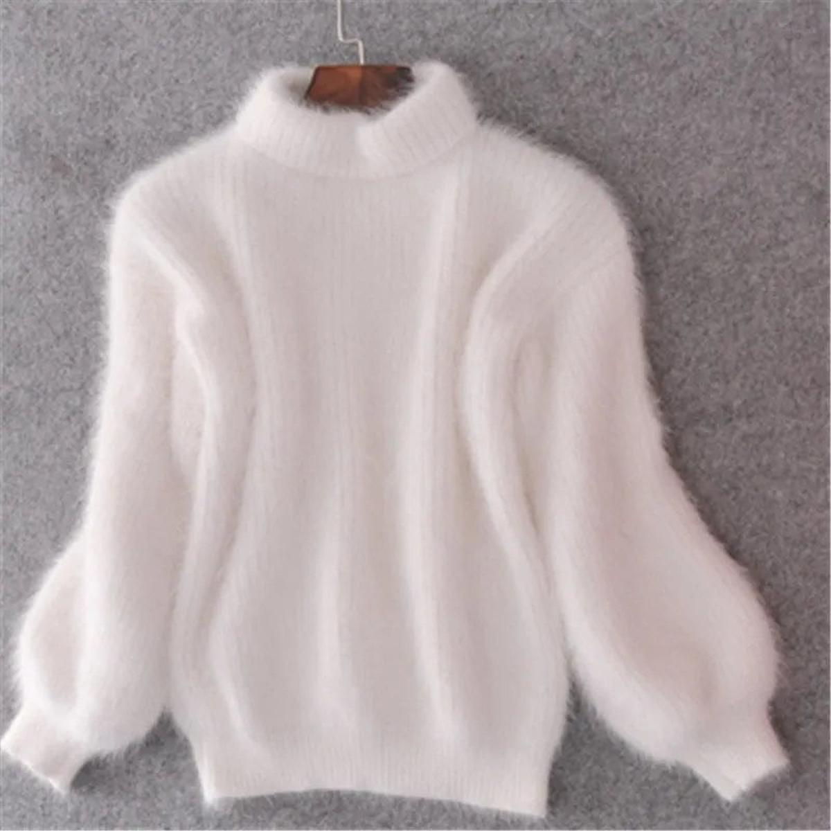 Pull Femme en Tricot Chaud à Col Haut 1
