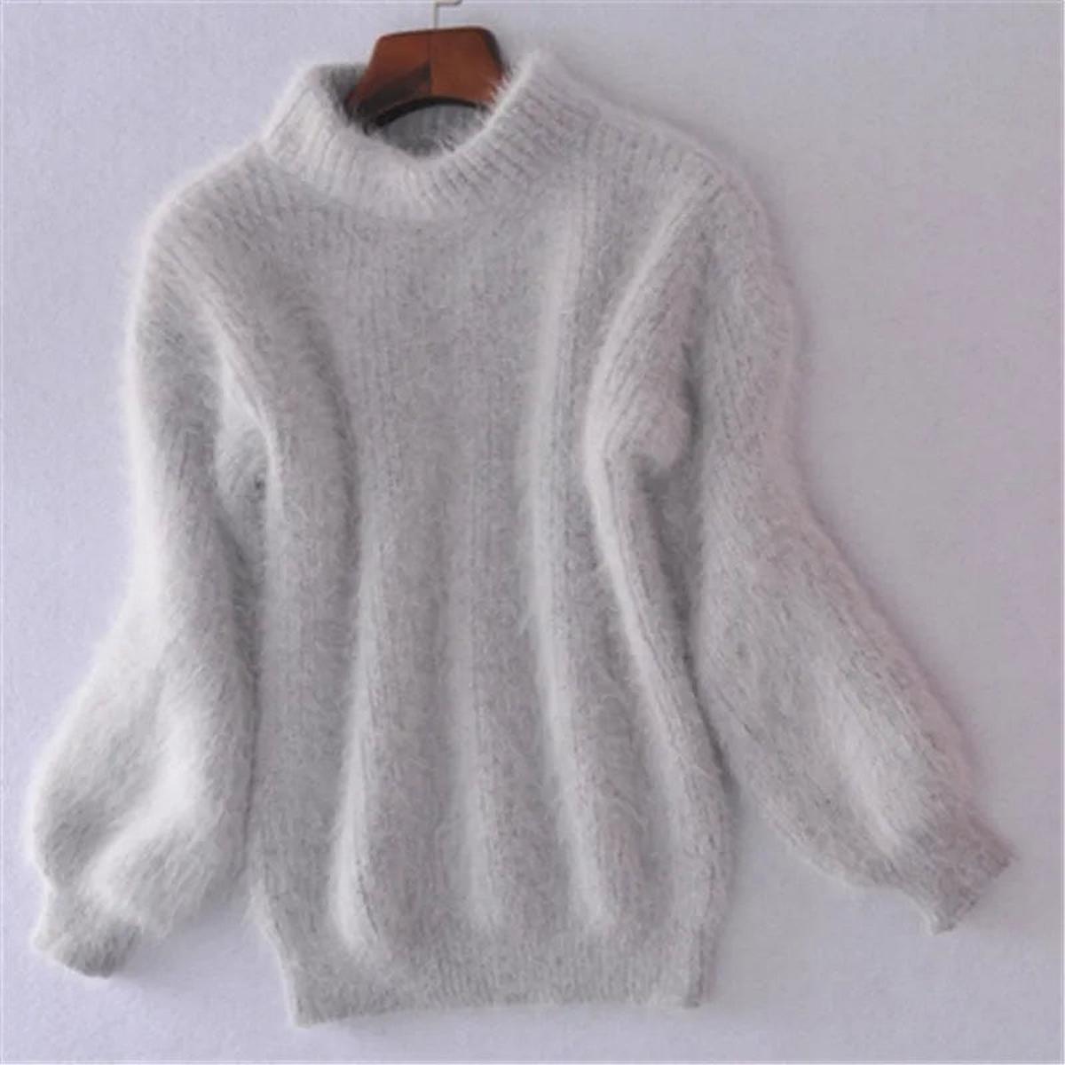 Pull Femme en Tricot Chaud à Col Haut 2