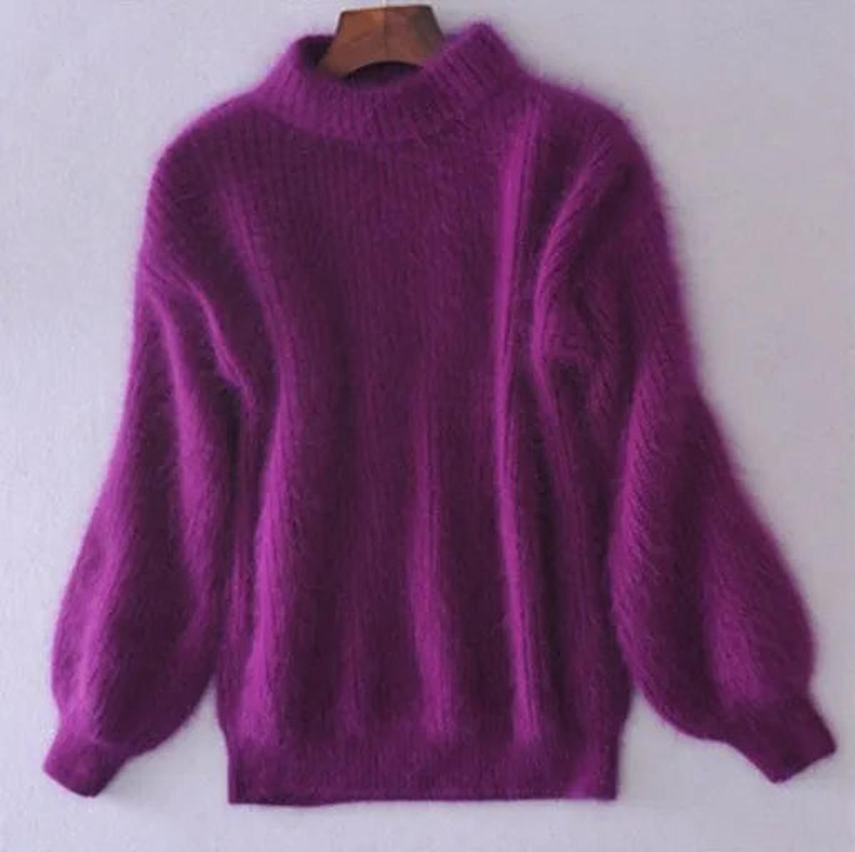 Pull Femme en Tricot Chaud à Col Haut 3