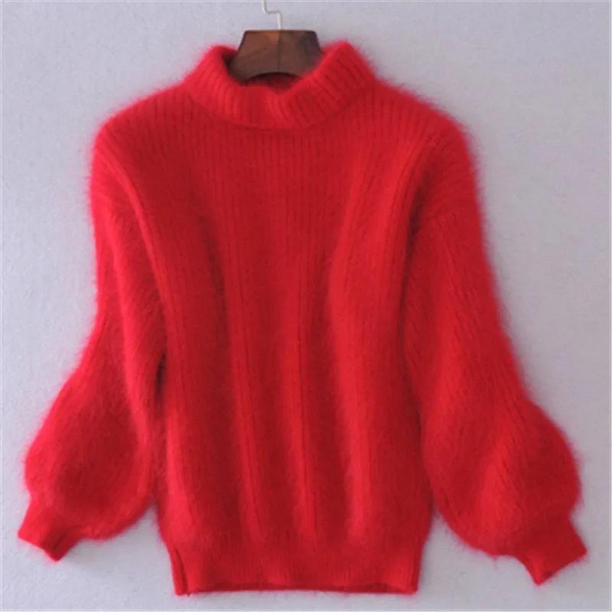 Pull Femme en Tricot Chaud à Col Haut 6