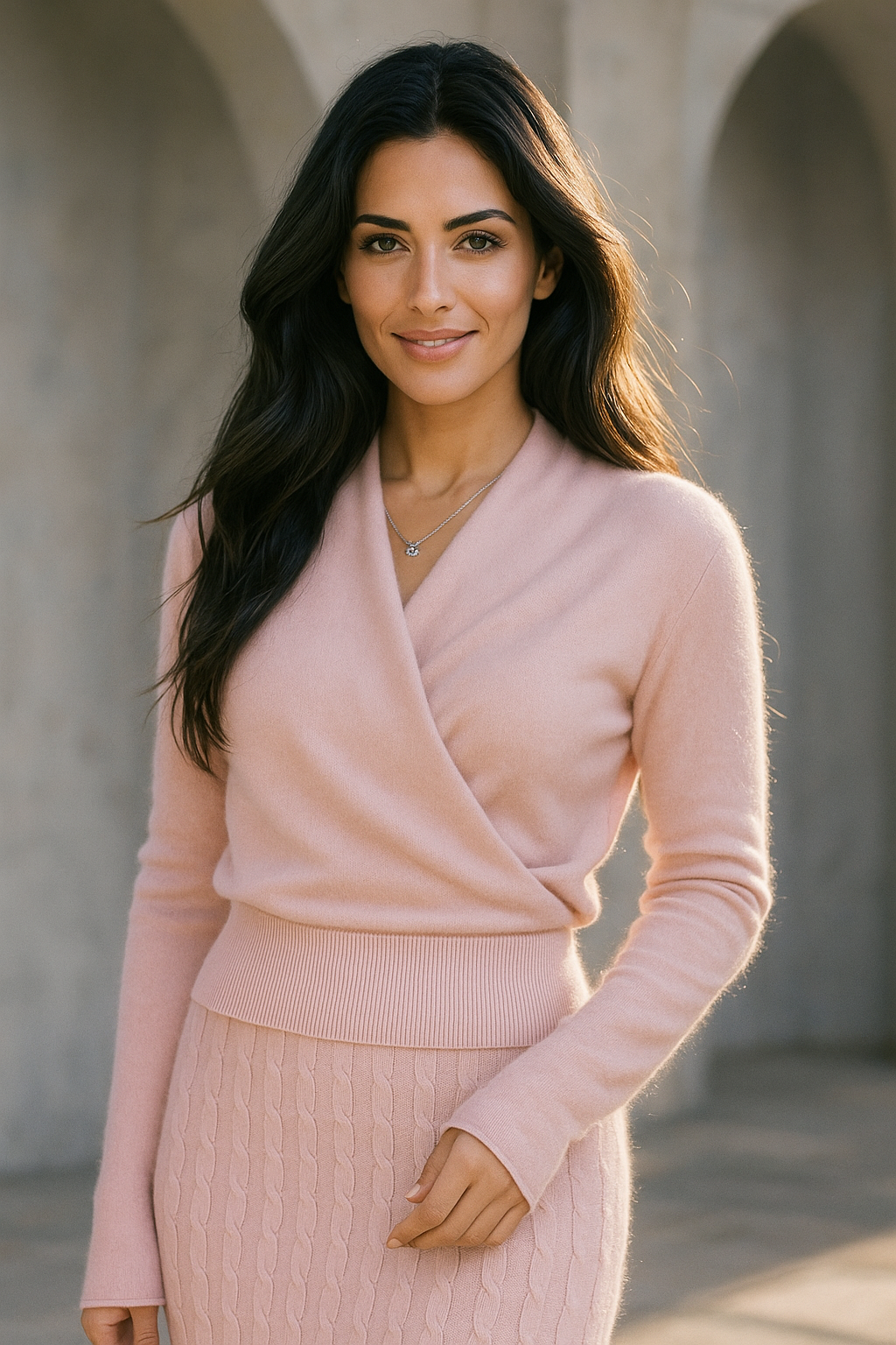 Pull en Cachemire Femme Col Croisé Élégant 3