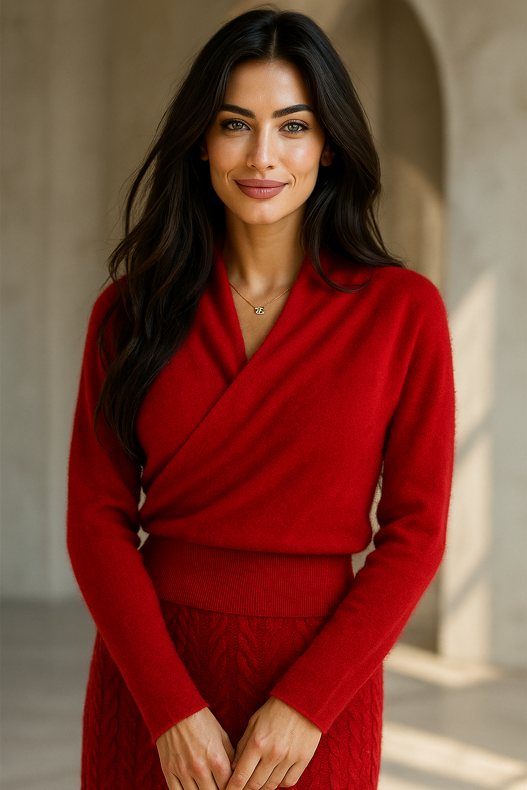 Pull en Cachemire Femme Col Croisé Élégant 5