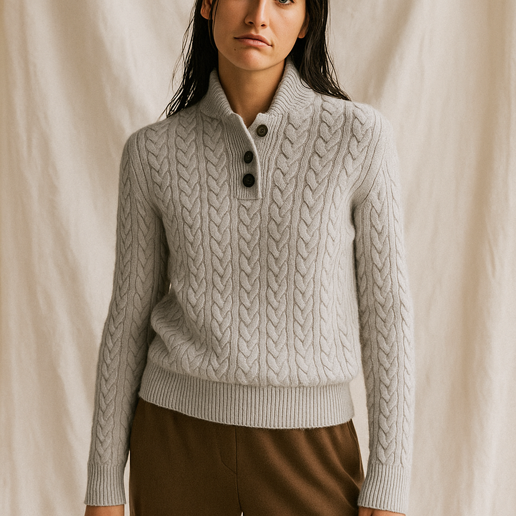 Pull en Laine Torsadé Montant Femme Chic 5