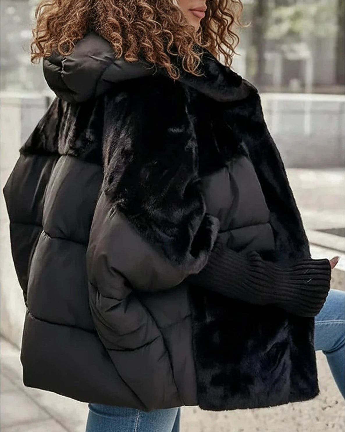 Veste D'Hiver Femme Matelassée À Capuche Polaire Teddy 0