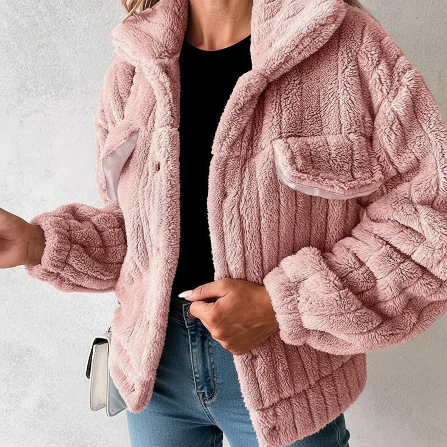 Veste Femme Décontractée en Sherpa Douce 2