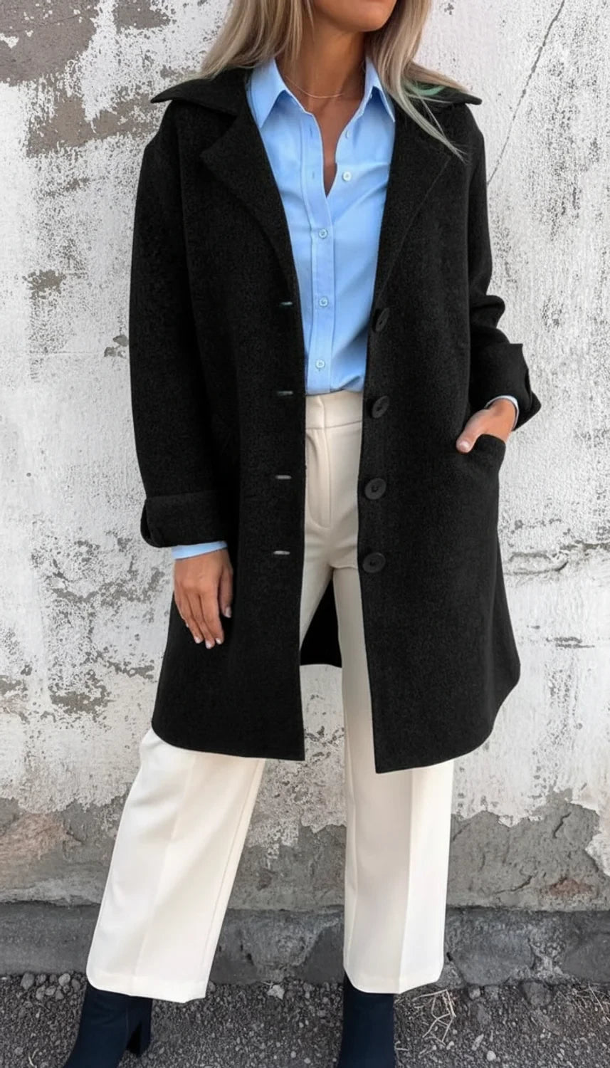 Veste Femme Mi-Longue Boutonnée en Tricot Élégante 9